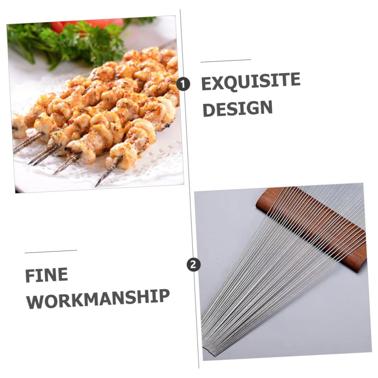 BESPORTBLE Spiedini per Barbecue in Acciaio Inossidabile 304 Resistenti da 30 Cm, Spiedini per Grigliate All'aperto e Campeggio, Set da 100 Pezzi Design Antigoccia e Superficie Lucidata