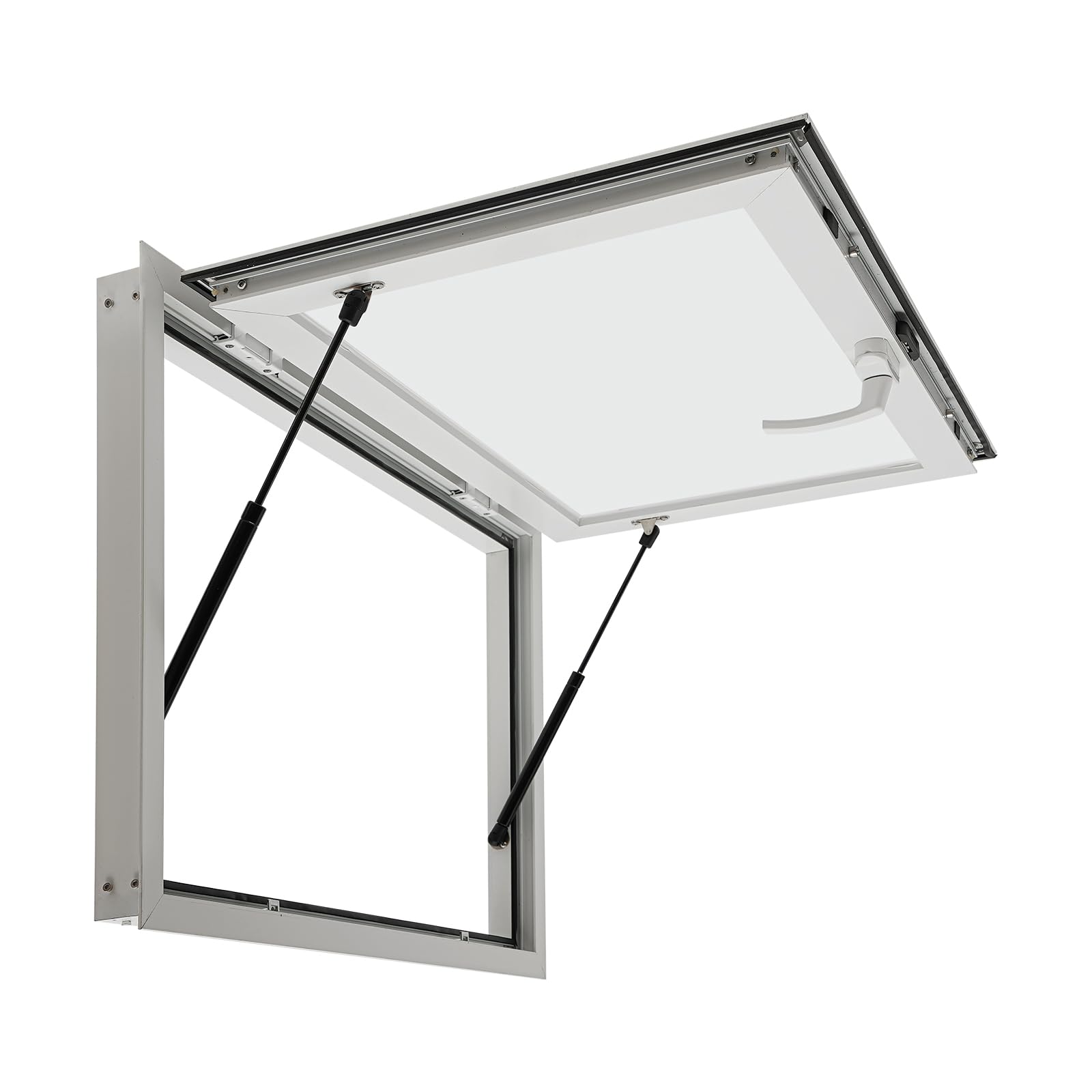 Concession Window, 50x30in Concession Stand Serving Window for Food Truck, Aluminum Alloy Food Truck Service Window, Double Waterproof Strips, Maximum Angle Of 80°, Wall Mounted, White