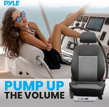 Pyle 10-Inch Low-Profile Amplified Subwoofer System - 900 Watt Compact Enclosed Active Marine Underseat Car Subwoofer with Built In Amp, Powered Car Subwoofer w/ Low & High Level Inputs