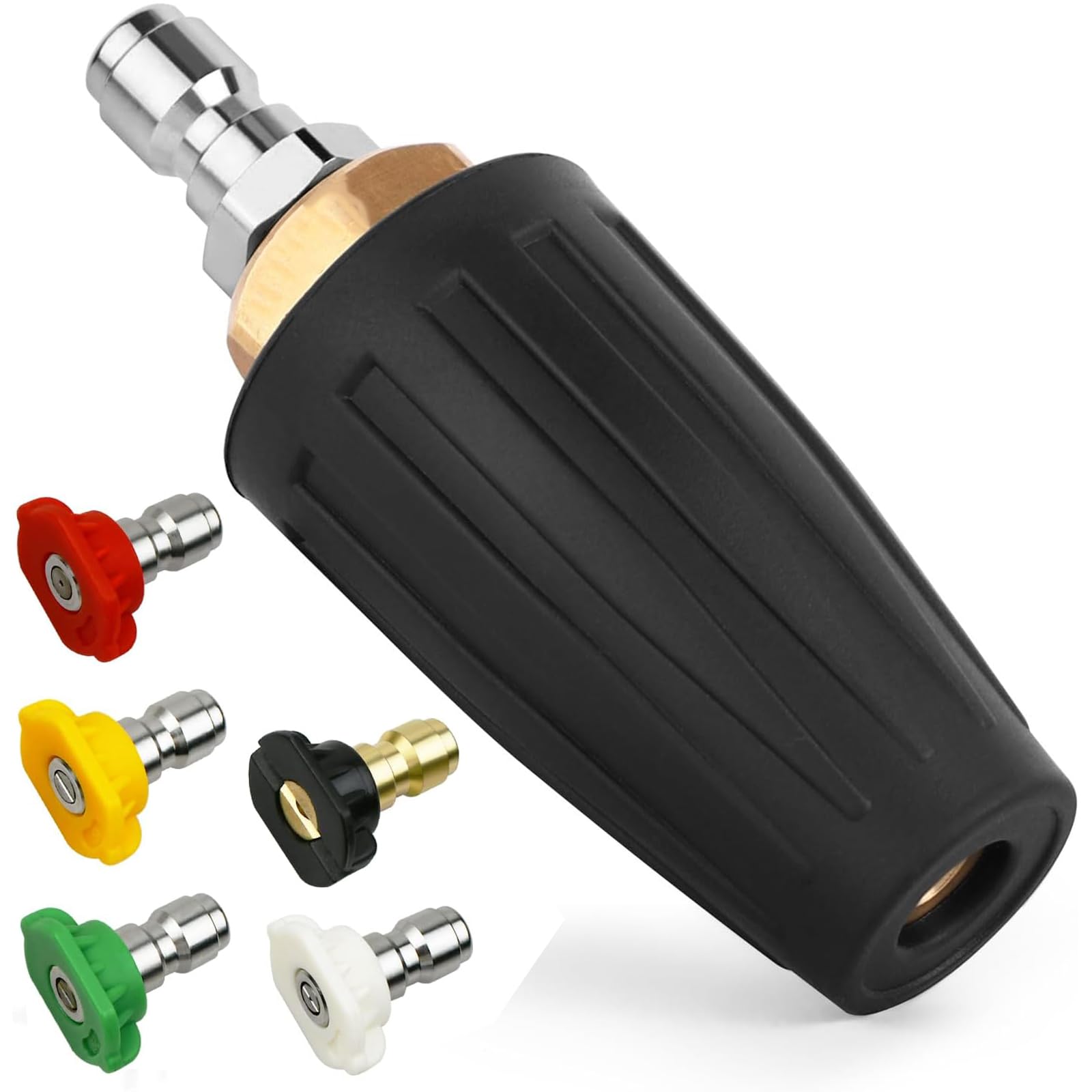 Pressure Washer Turbo Nozzle Tips 4000PSI Max Pressure Washer Rotating Nozzles for Cleaning Rotating Turbo with 5 Spray Nozzle Tips for Power Washer Machine - 2