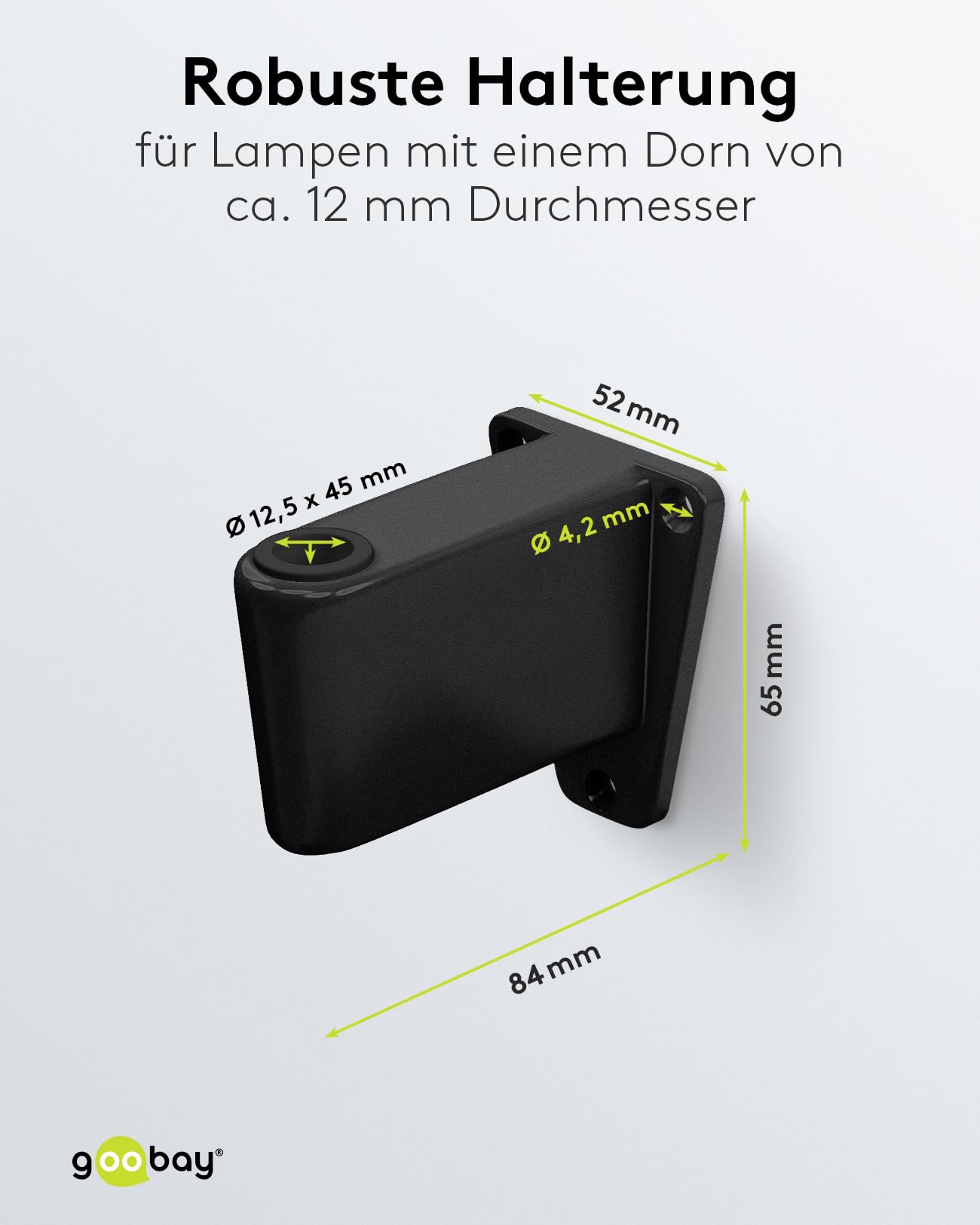 Goobay 64991 Uchwyt Ścienny do Lampy z Lupą, Roboczej i Stołowej - Mocowanie do Lamp Biurkowych i Kosmetycznych - Czarny