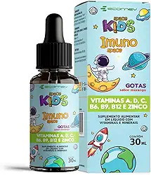 Multivitaminico Infantil - A D C B6 B9 B12 e Zinco - Sabor Morango 30Ml - Ecomev (Unidade)