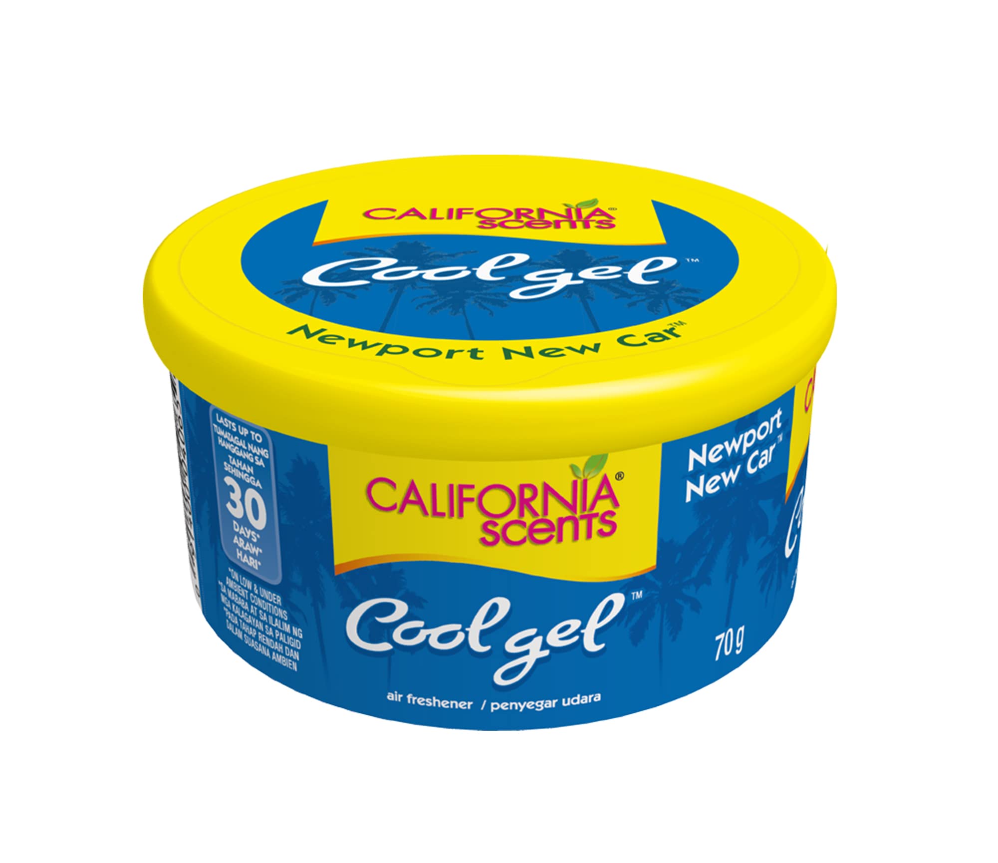 California Scents Cool Gel - The Best Car Air Freshener with Cool Gel Technology - Long-Lasting Odor Eliminator and Auto Air Freshener for Cars (Newport New Car, 1 Pack)