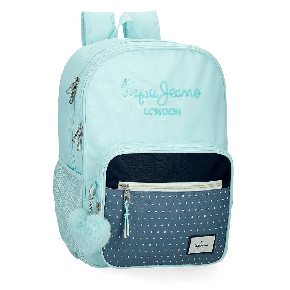 Pepe Jeans Dalma Mochila Escolar Doble Compartimento Adaptable a Carro Azul 30x40x13 cms Poliéster by Joumma Bags