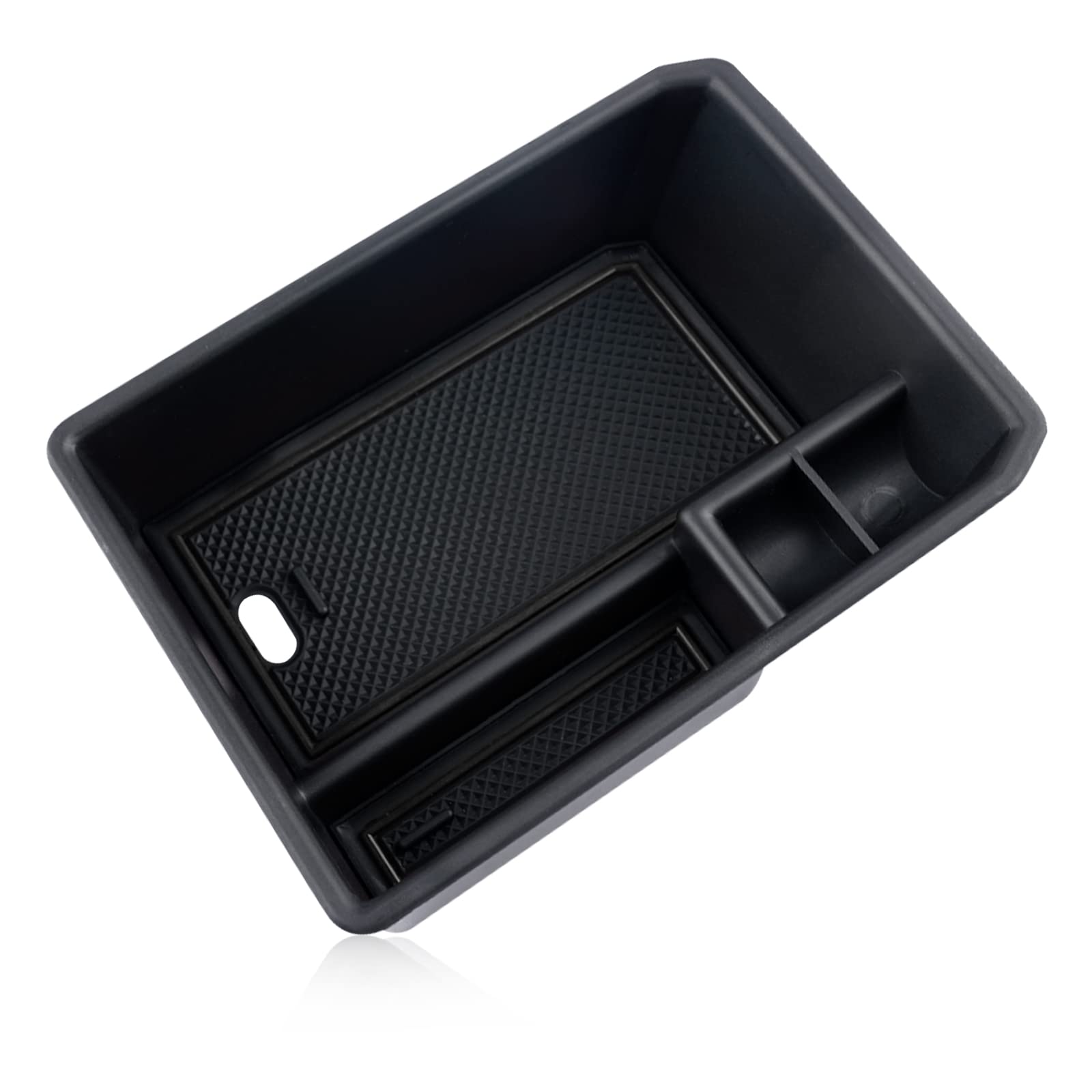 GAFAT Kompatibel mit Audi Q4 e-tron EV Electric 2021-2023 2024 Mittelkonsole Aufbewahrungsbox, Q4 etron Sportback 2022 Armlehne Organizer Tray Handschuhfach, Q4 etron Zubehör (Schwarz)