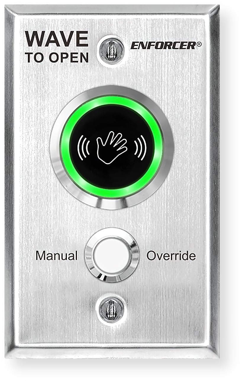 Seco-Larm Enforcer No Touch Request-to-Exit Plate, Outdoor, with Mechanical Override