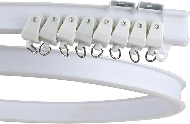 Ziang Bendable Straight Curved Curtain Track Alloy Plastic Windows and Balcony Curtain Track Soft Curved Track Curved Track Rail Slide Rail Accessories (2 Meters)