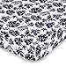 NoJo Super Soft Blue & White Palm Leaf Nursery Crib Fitted Sheet, Navy, White