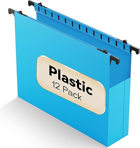 Vista 38 de Carpeta colgante de plástico tamaño carta, paquete de 12 carpetas colgantes reforzadas y resistentes, carpetas de archivador resistentes, carpetas