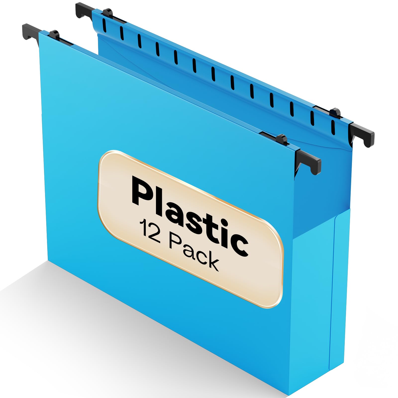 NORDUN Plastic Hanging File Folders Expandable,12 Pack Extra Capacity Hanging File Folder Letter Size,2 Inch Expansion Heavy Duty Folders,Adjustable