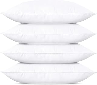 Pillows Standard Size Set of 4 Pack Soft Medium Support Hypoallergenic Plush Down Alternative Bed Pillow for Back, Stomach or Side Sleepers,20x26in