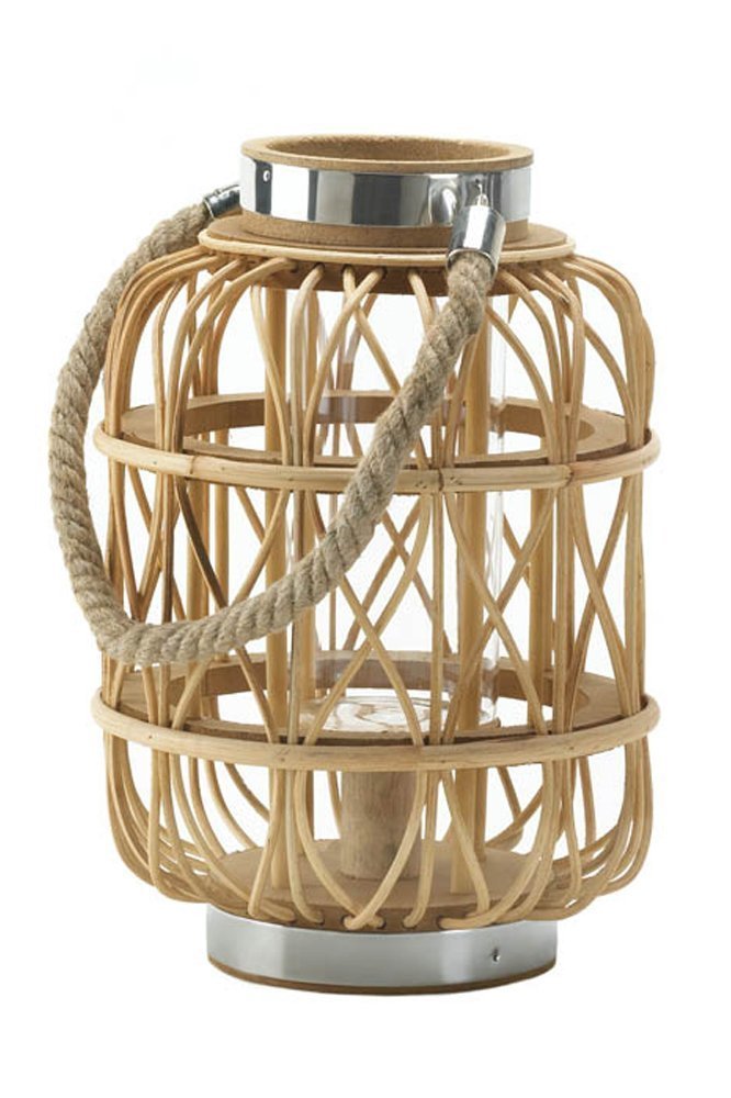 Koehler Home Decor 10016940 10.75 Inch Small Woven Rattan Candle Lantern
