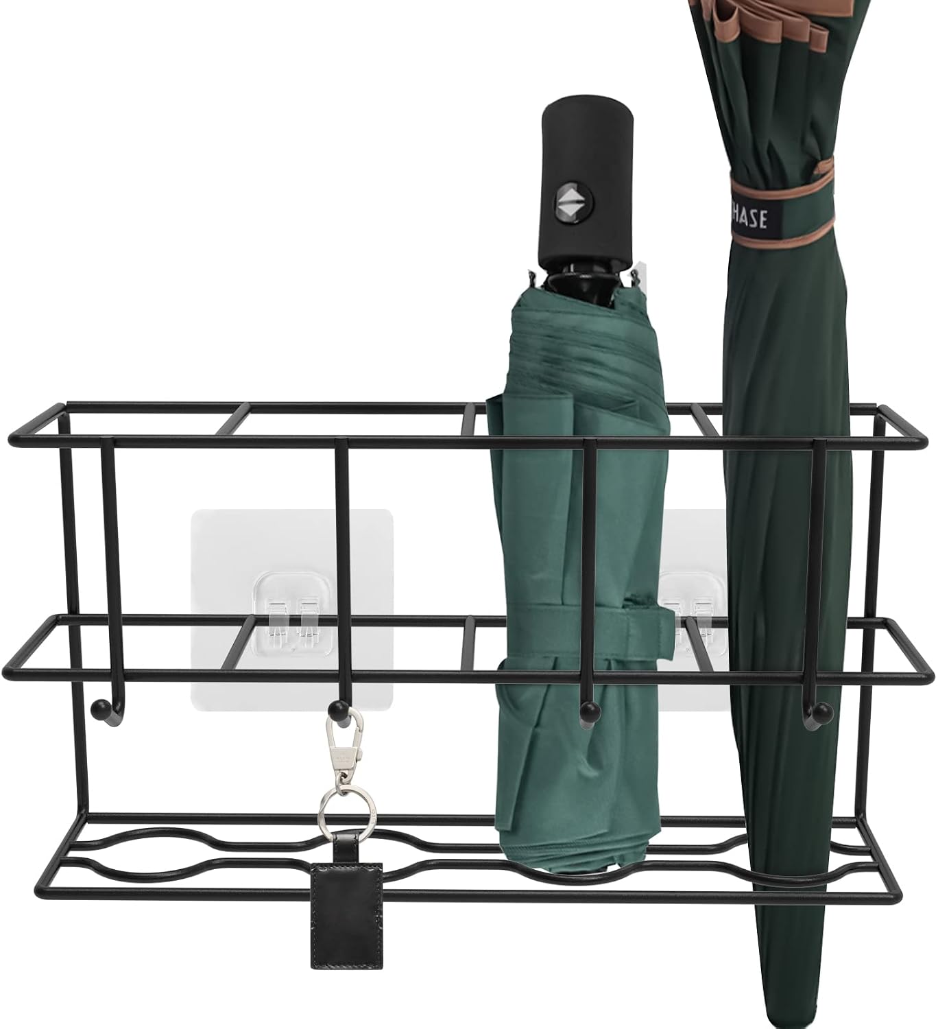 Wall Mounted Umbrella Storage Rack, Umbrella Storage Drain Rack, Self Adhesive Household Umbrella Holder (Black)