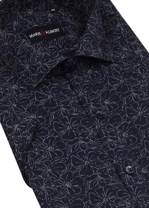 Image of MARK & ALBERT Men's 100% Cotton Printed Half Sleeves Regular Fit Shirt for Men