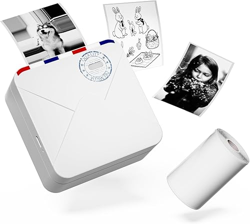 Mini impresora de bolsillo M02S 304DPI - Impresora térmica inalámbrica Bluetooth compatible con iOS y Android, imprime papeles de 3 tamaños,