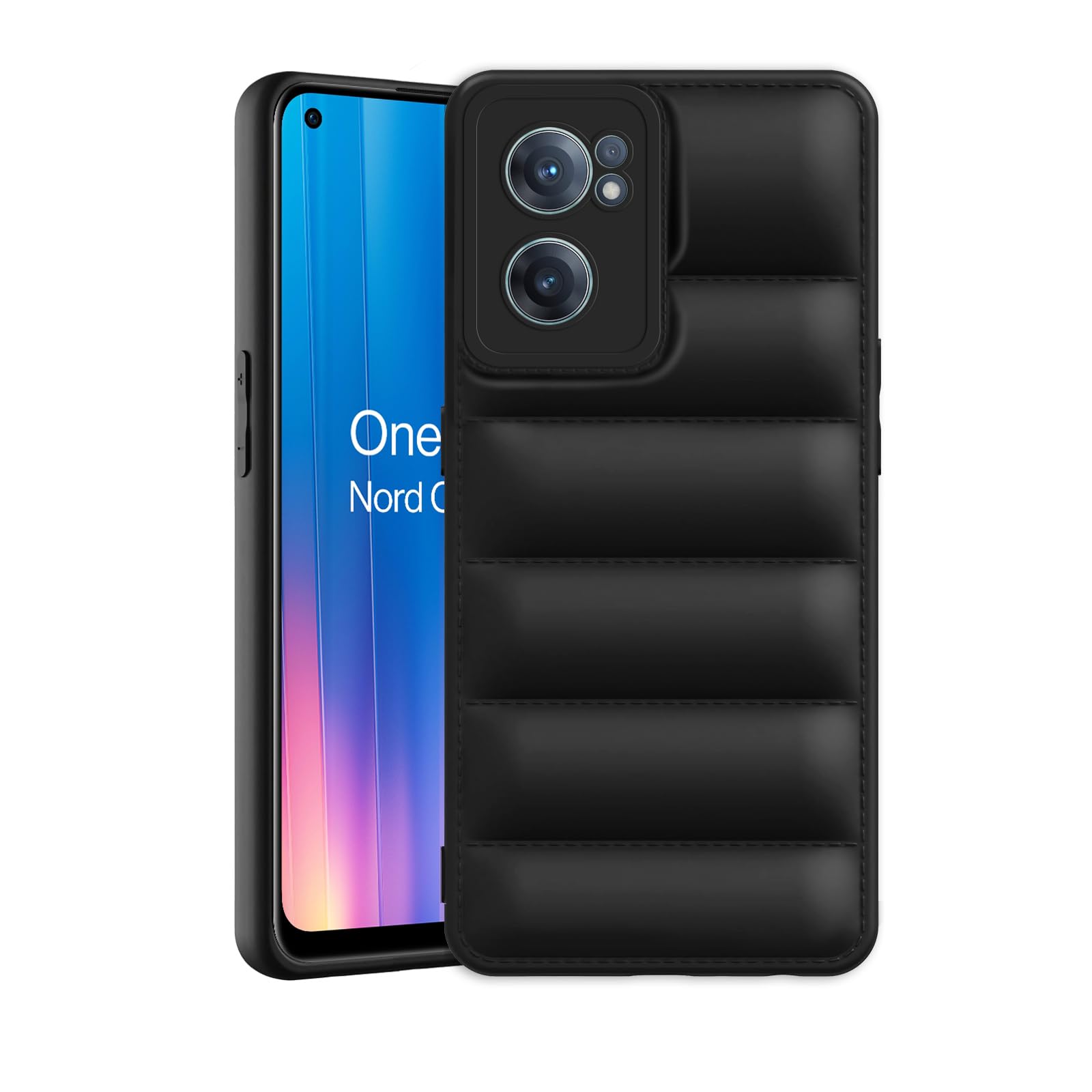 Amazon Brand - Solimo Puffer Case Camera Protection Soft Back Cover for Oneplus Nord Ce 2 5G - Black - Rubber (B0CQT861HV) Amazon Price History, Amazon Price Tracker