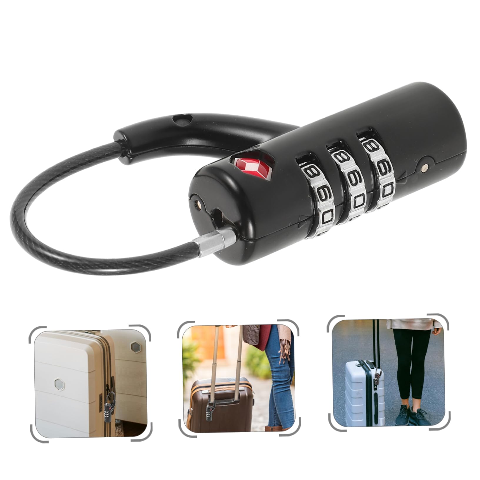 Gatuida 3piezas Candado De Combinación Para Equipaje y Mochilas Cerradura De Seguridad Para Maletas y Bolsos Diseño Duradero Para Viajes