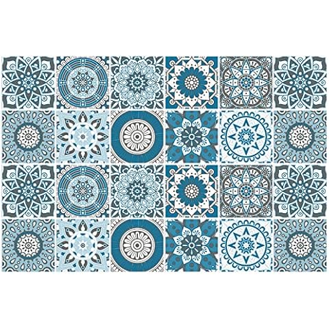 Mosaic Tile Stickers 24 Pcs Kitchen Splashback Tile Stickers Wall Tile Stickers Adhesive Film Tiles Self Adhesive Wallpaper Sticker Tile Stickers for Kitchen Bathroom Cabinet Furniture Table 10x10cm Cover