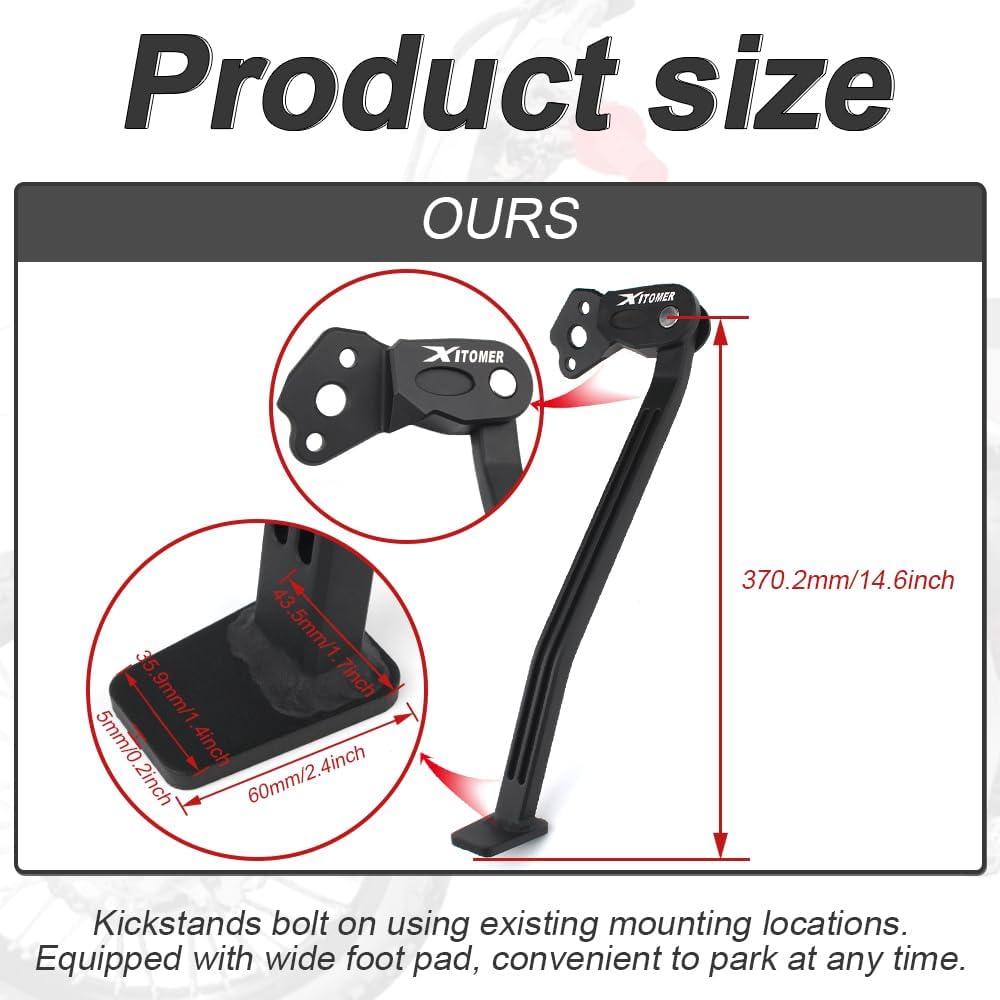 Xitomer Dirt Bike Kickstand Compatible with YZ250F YZ450F 2006 2007 2008 2009 Motorcycle Side Stand Foot Side Support