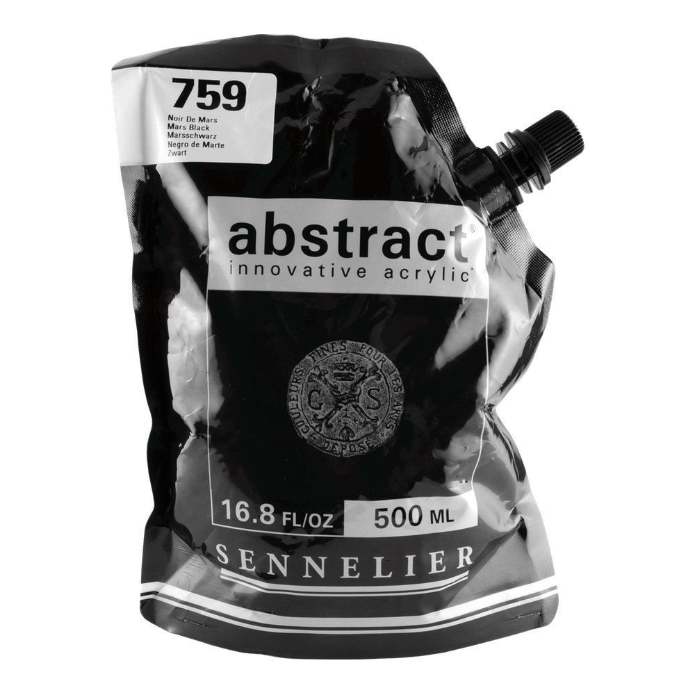 Abstract Innovative Heavy Body Acrylic Paint, 500ml Pouch, Mars Black