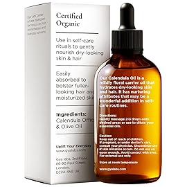 Gya Labs Calendula Carrier Oil - 1 Fl Oz - for Hair, Skin, Face, Scalp & Body Massage