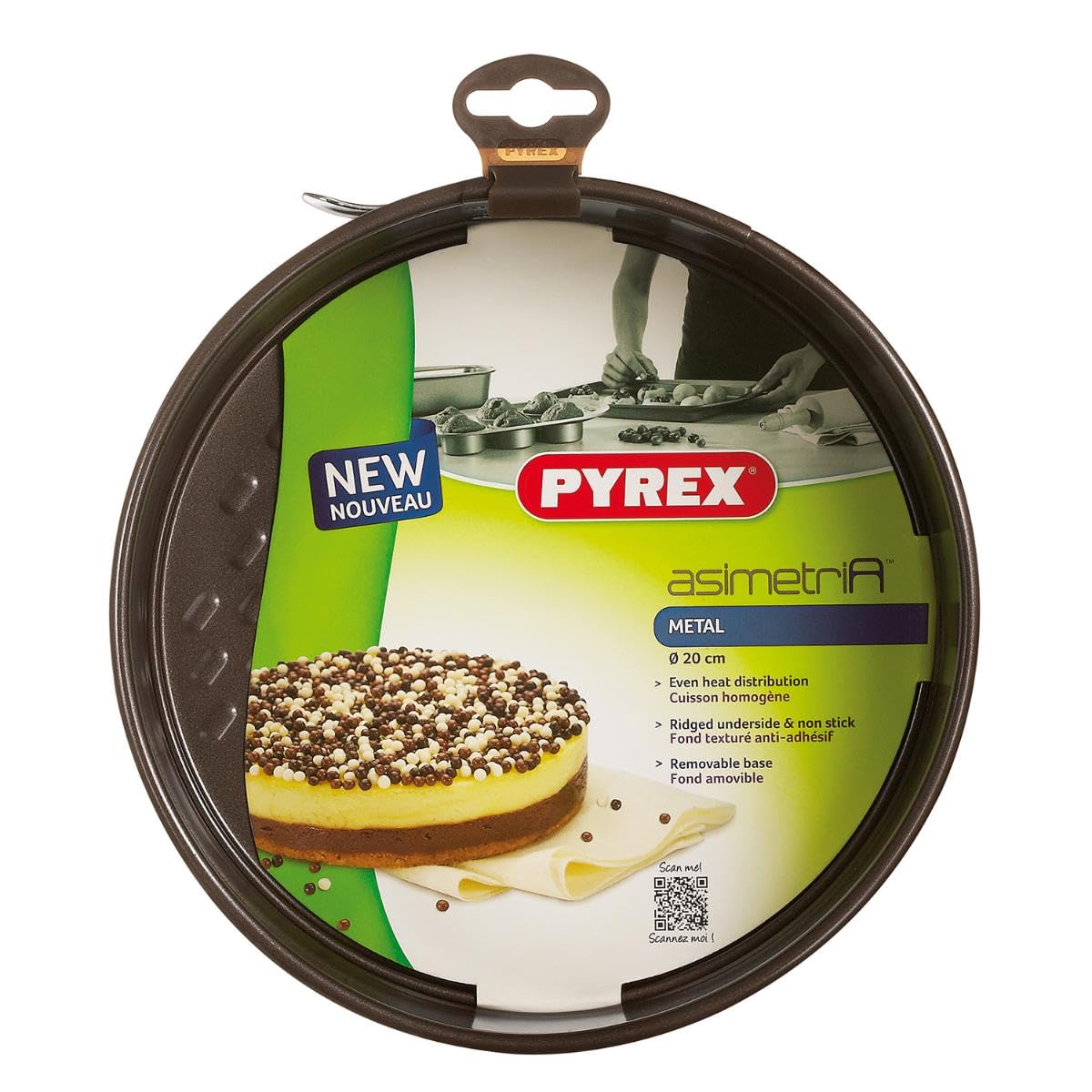 Pyrex - Asimetria - Moule à Charnière en Métal Anti-​Adhésif Ø 20 cm