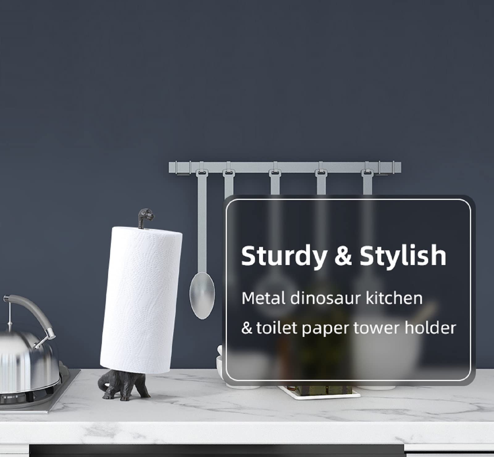 Metalowy dinozaur ręcznik papierowy metalowy kuchenny ręcznik stojak na ręcznik papierowy ręcznik blat blat vintage dinozaur houseWares