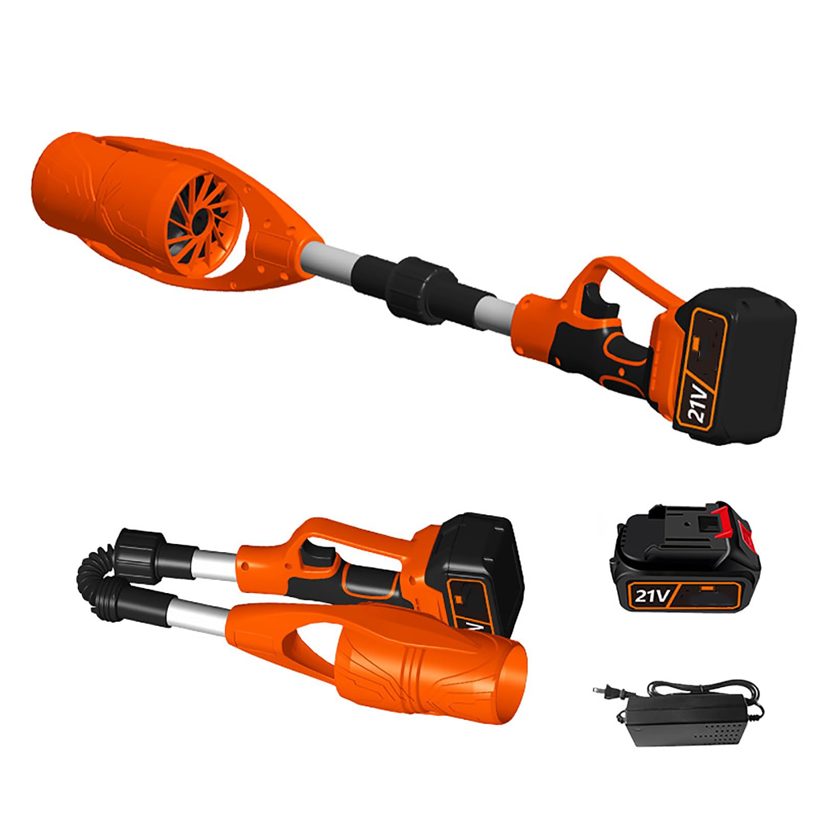 Soffiatori per Foglie Pieghevole e Portatile, Soffiatore a Batteria 21V Compatto, per la Manutenzione del Prato, Spazzaneve e Spolverare, Soffiatore Senza Fili Piccolo per Giardino/Ingresso
