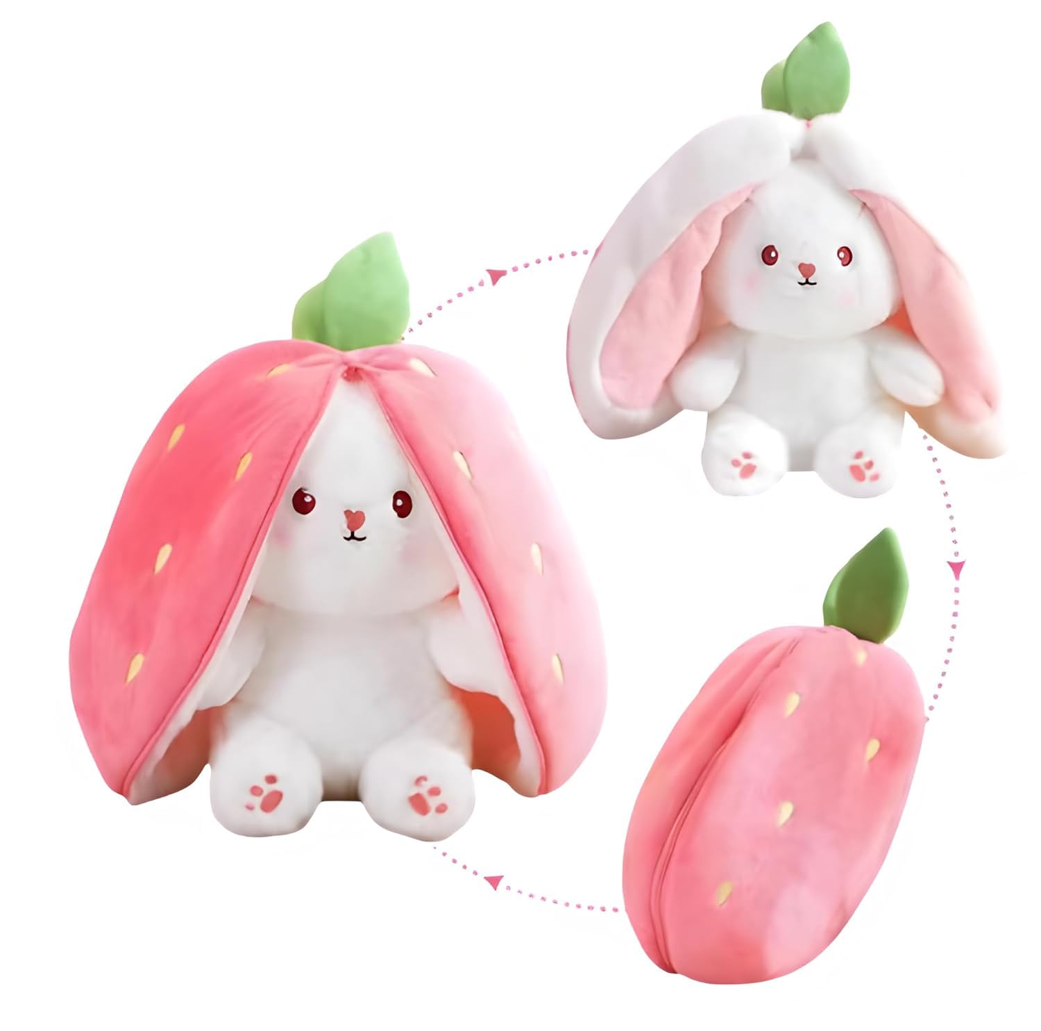 Liquortees Strawberry Bunny Soft Toy, Plushies Rabbit, Teddy Bear, Stuffed Animal, Cute Soft Toys for Kids Girls (Reversible Toy Pink 25 Cm) (B0CM13VC5N) Amazon Price History, Amazon Price Tracker