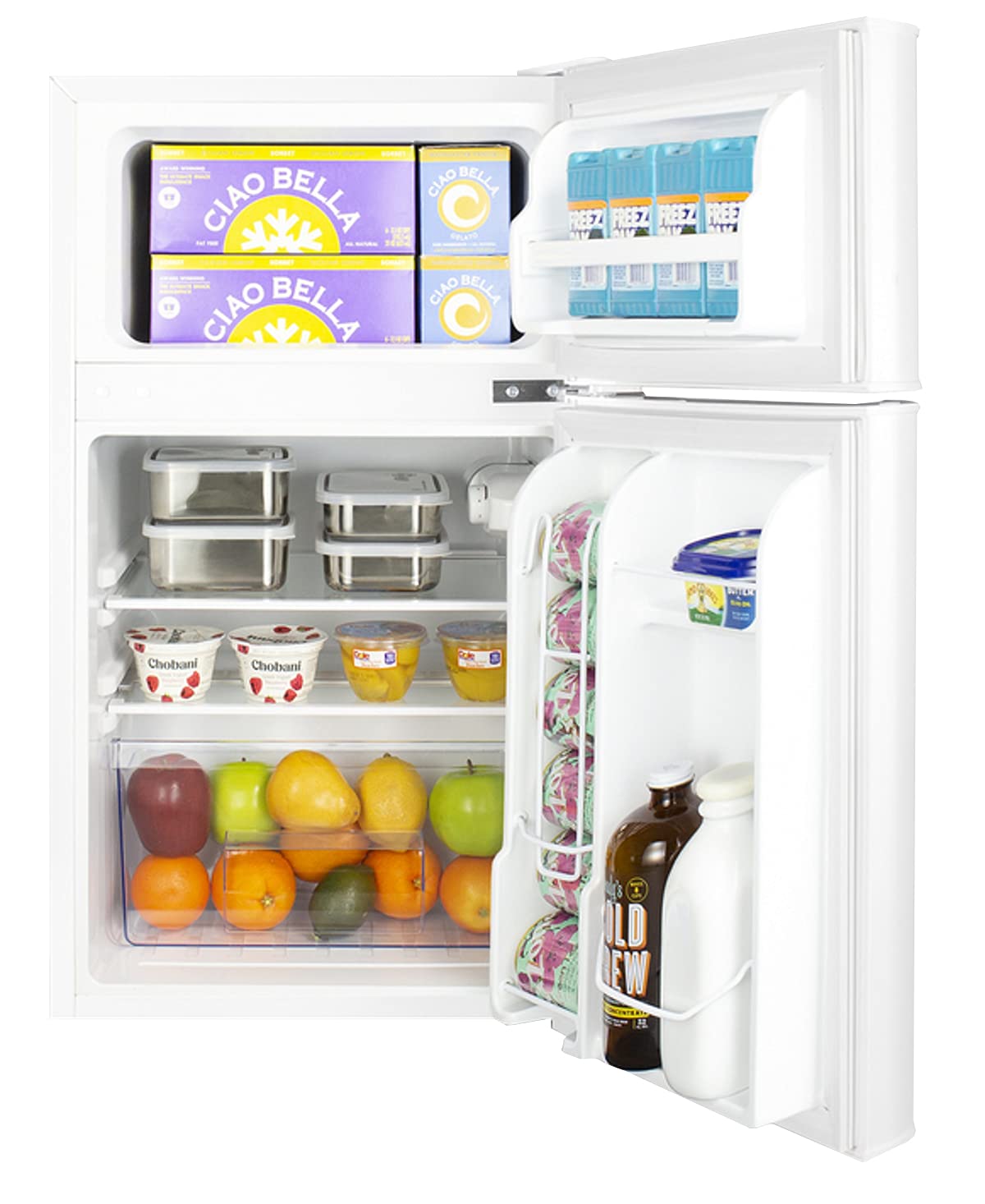 Summit Appliance Cp34w Energy Star Certified 19" Wide Counter Height 2-Door Refrigerator-Freezer In White With Cycle Defrost, Adjustable Thermostat, Interior Light on Fridge.com - View 4