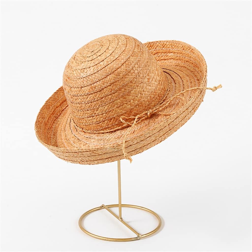 Beach Hats for Women Designer Sun Hat Hand-Knitted Flat Sunscreen Vacation