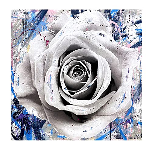 Peinture abstraite rose graffiti pop art moderne KEBIA toile 50x50cm