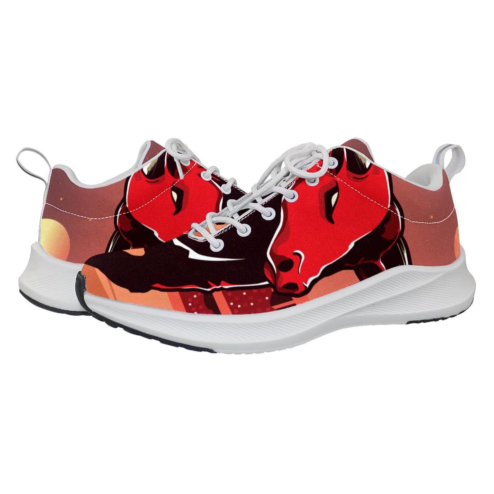 Scarpe da ginnastica uomo personalizzate Scarpe da passeggio leggere in esecuzione Scarpe da ginnastica casual atletiche rosse Angry, Multicolore, 42 EU