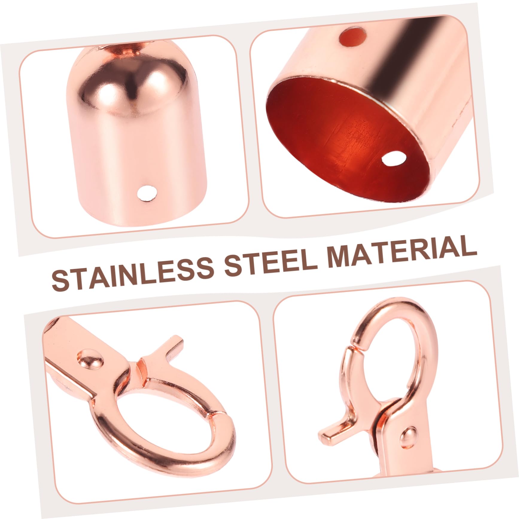 IWOWHERO 2pcs Guardrail Hook Lanyard Hooks Rope End Snap Hook Cord End Stopper Cord Hook Cord End Snap Guardrail Cord End Cap Stopper Cord Rope Ends Stainless Steel Golden