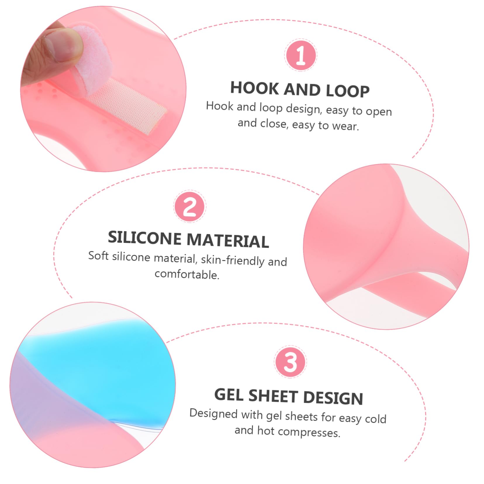 Maschera Occhi per Dormire in Silicone e Gel, Rosa