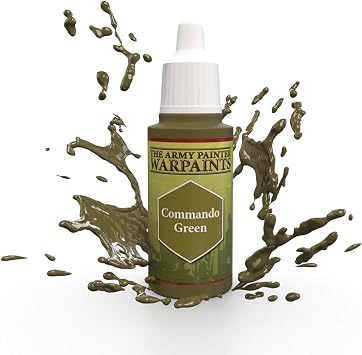 The Army Painter Warpaints Commando Green 1x 18ml Acrylic Paint Hobby Paint Dungeons and Dragons Miniatures, Warhammer 40K Miniatures, Models TTRPG D&D DND
