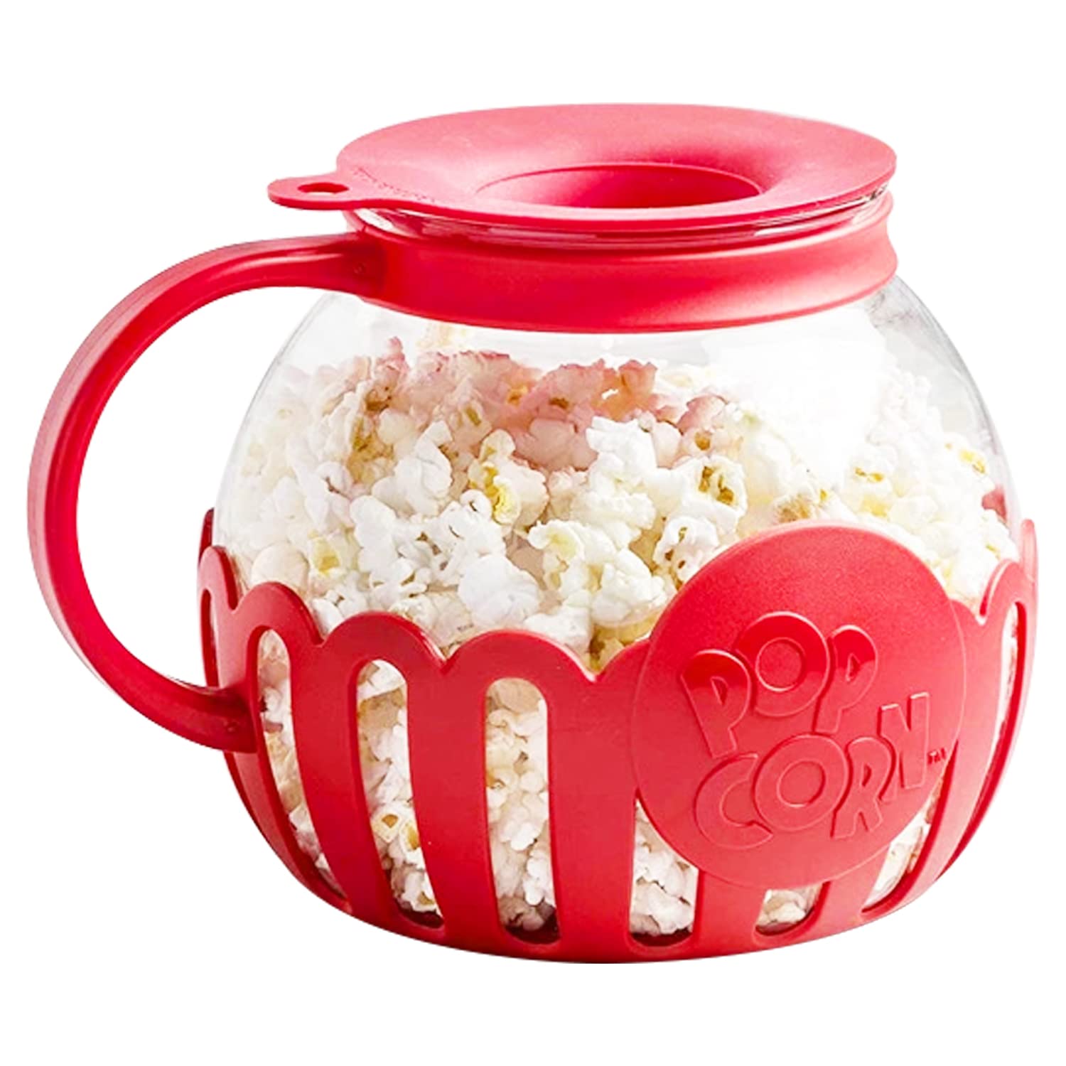 Popper à Pop-Corn Micro-ondes 2,13 L – Bol Verre Borosilicate Bleu Avec Poignée, Machine Pop-Corn Maison Facile