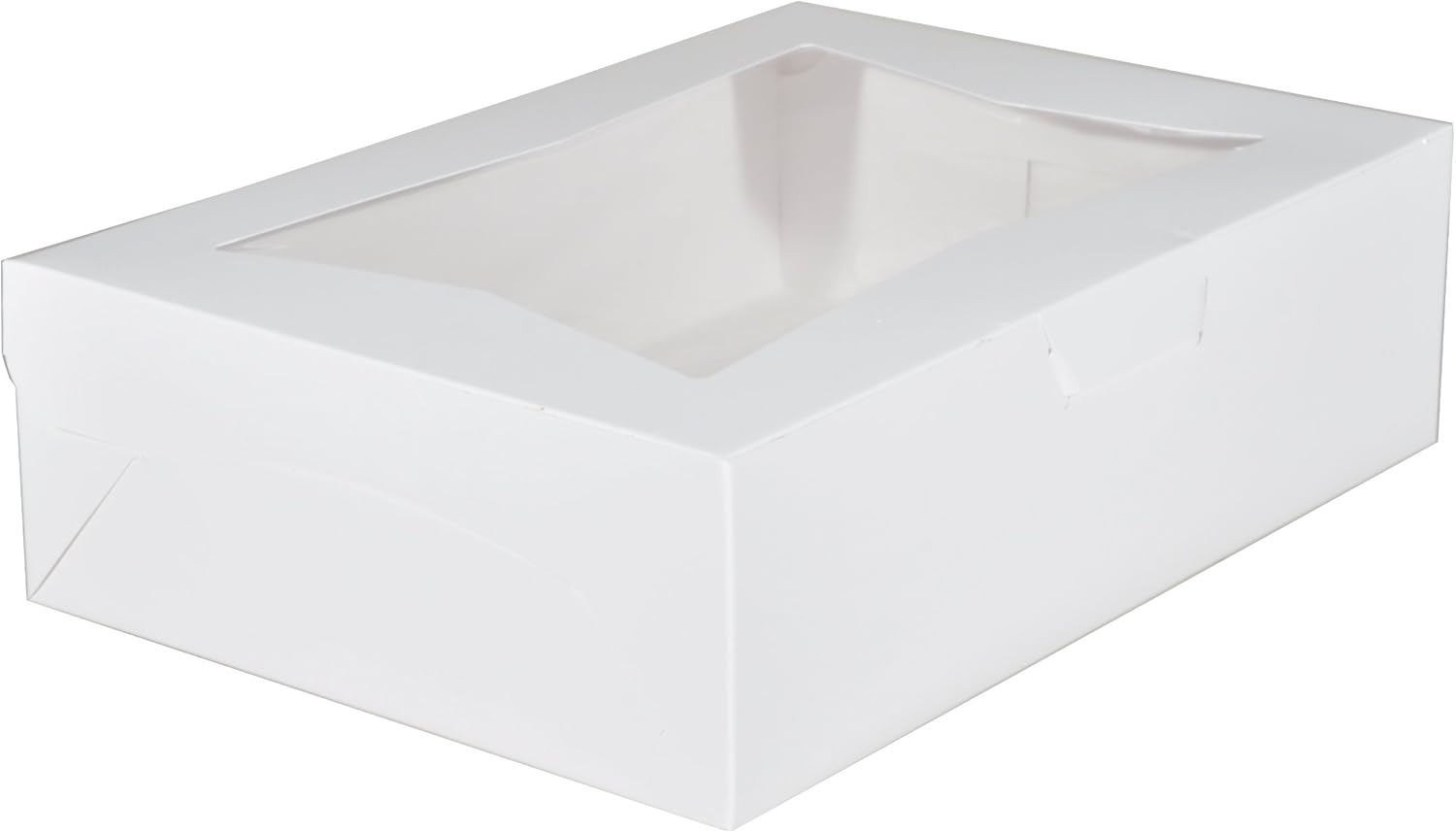 SCT White Window Bakery Boxes with Tuck-in Lid, 10 x 14 x 4, White, Paper, 100/Carton