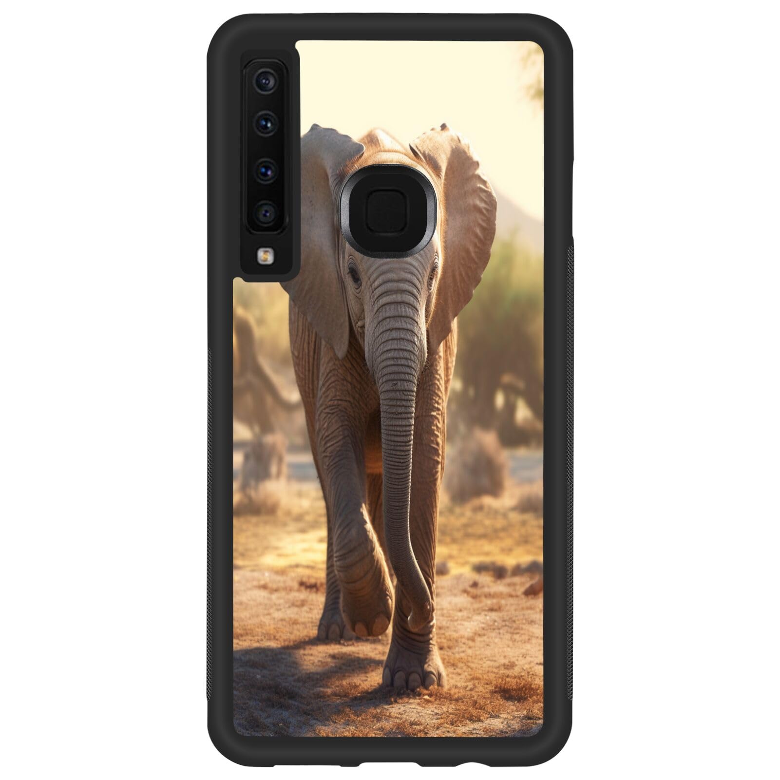DAFEI Phone Case Compatible with Samsung Galaxy A9 Elephant-aa273 Black Frame Shockproof and Slim Rubber TPU Material with Uniqe Design