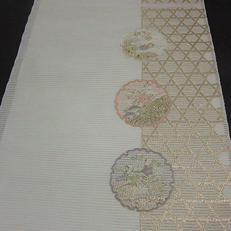 Amazon.co.jp: 夏物 西陣織絽九寸名古屋帯 名門ふくい織物謹製綿芯御