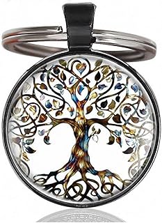 Kytrun Tree of Life Key Chain Charm Friendship Keychains for Women Black