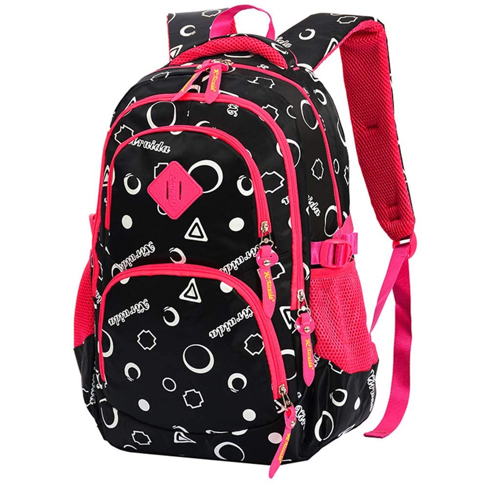 Zaini, Zaino scolastico for ragazze adolescenti, zaino for laptop da donna(Black)