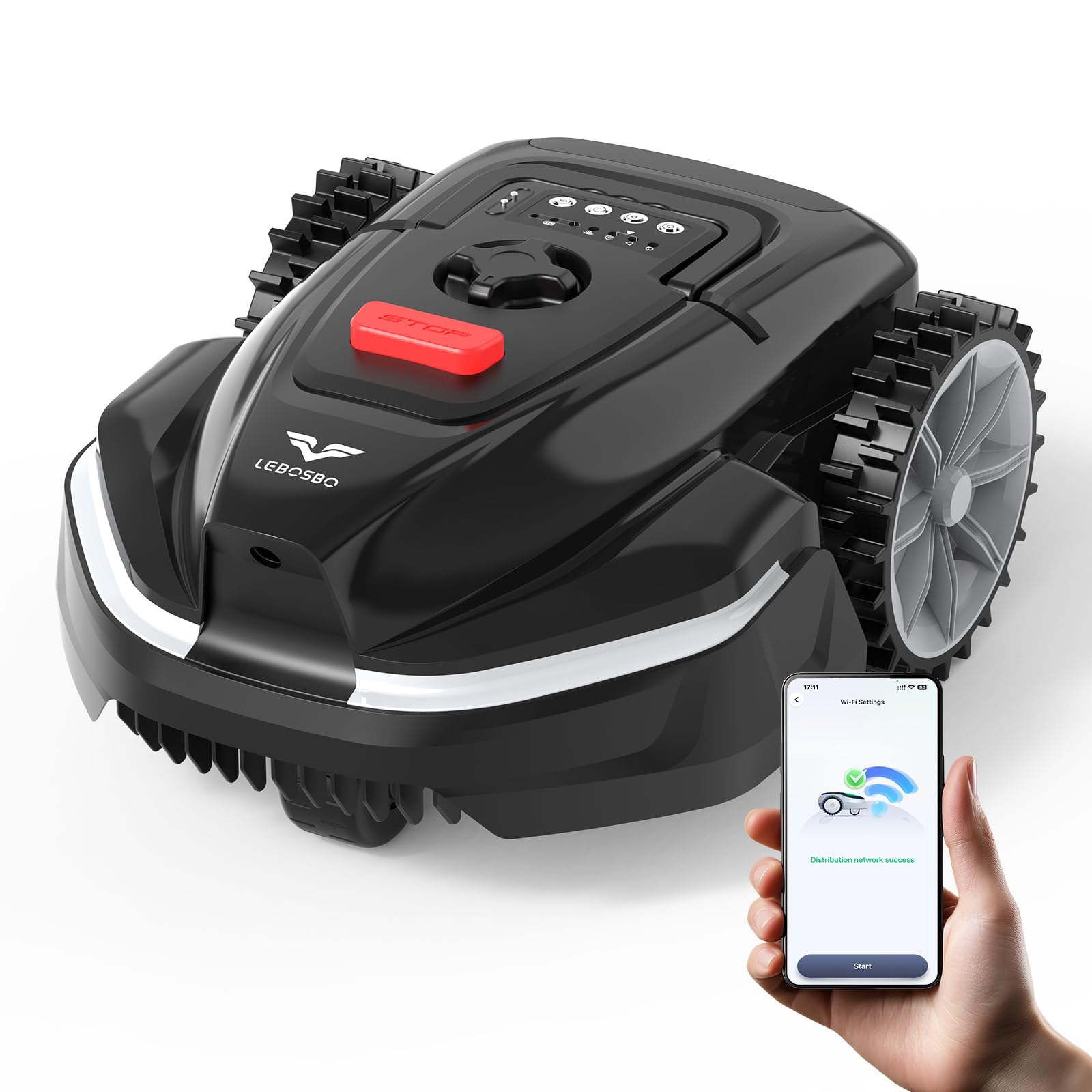 LEBOSBO V3 Robot Tondeuse sans Fil Périphérique avec Navigation Visuelle