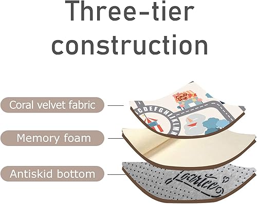 Miniatura 4 de Loartee Soft Kids - Alfombra educativa para niños, alfombra de carretera de 0.78 pulgadas de grosor, alfombra de juego del alfabeto y números ABC