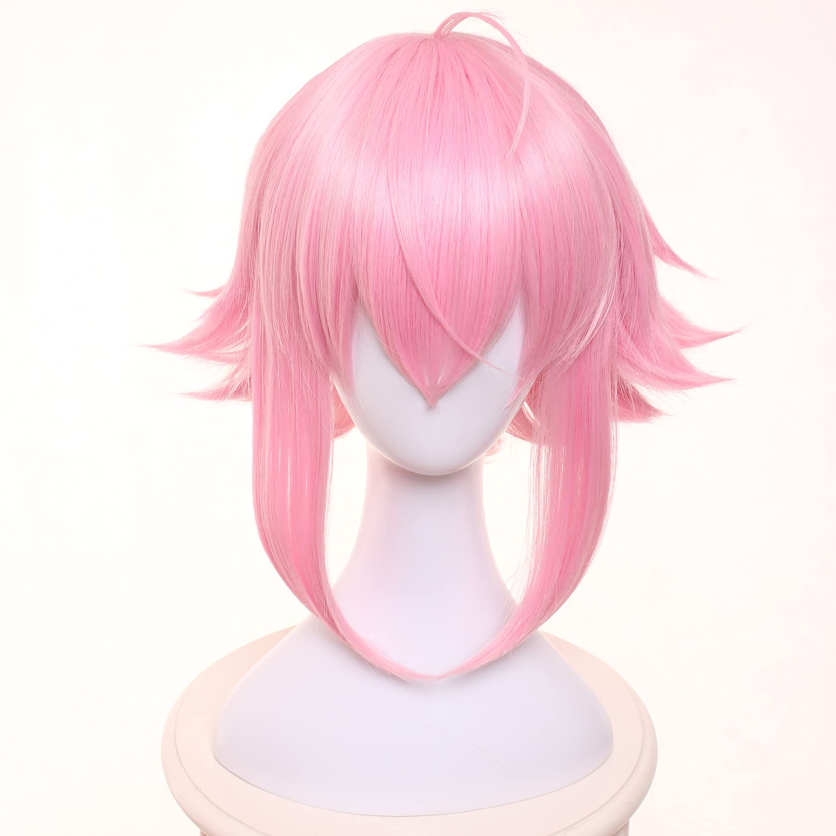 Pink Medium Straight Wig for Anime with Heat Resistant Fiber Synthetic for Women Men Halloween Chiristmas Comic Con Replacement Wigs - Image 2
