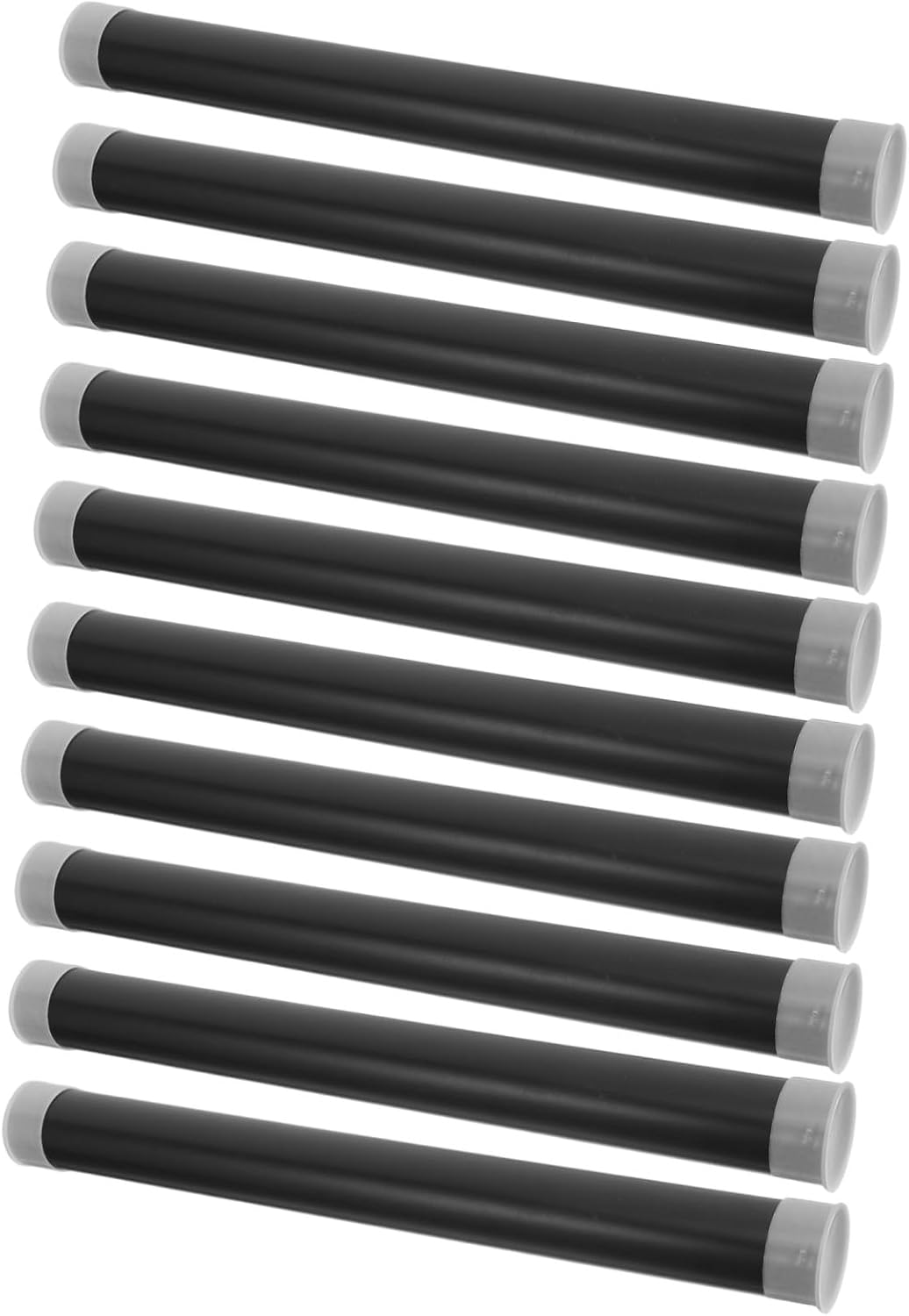 Zerodeko Black Plastic Cylindrical Poster Mailing Tubes 10pcs with Lid Xmas