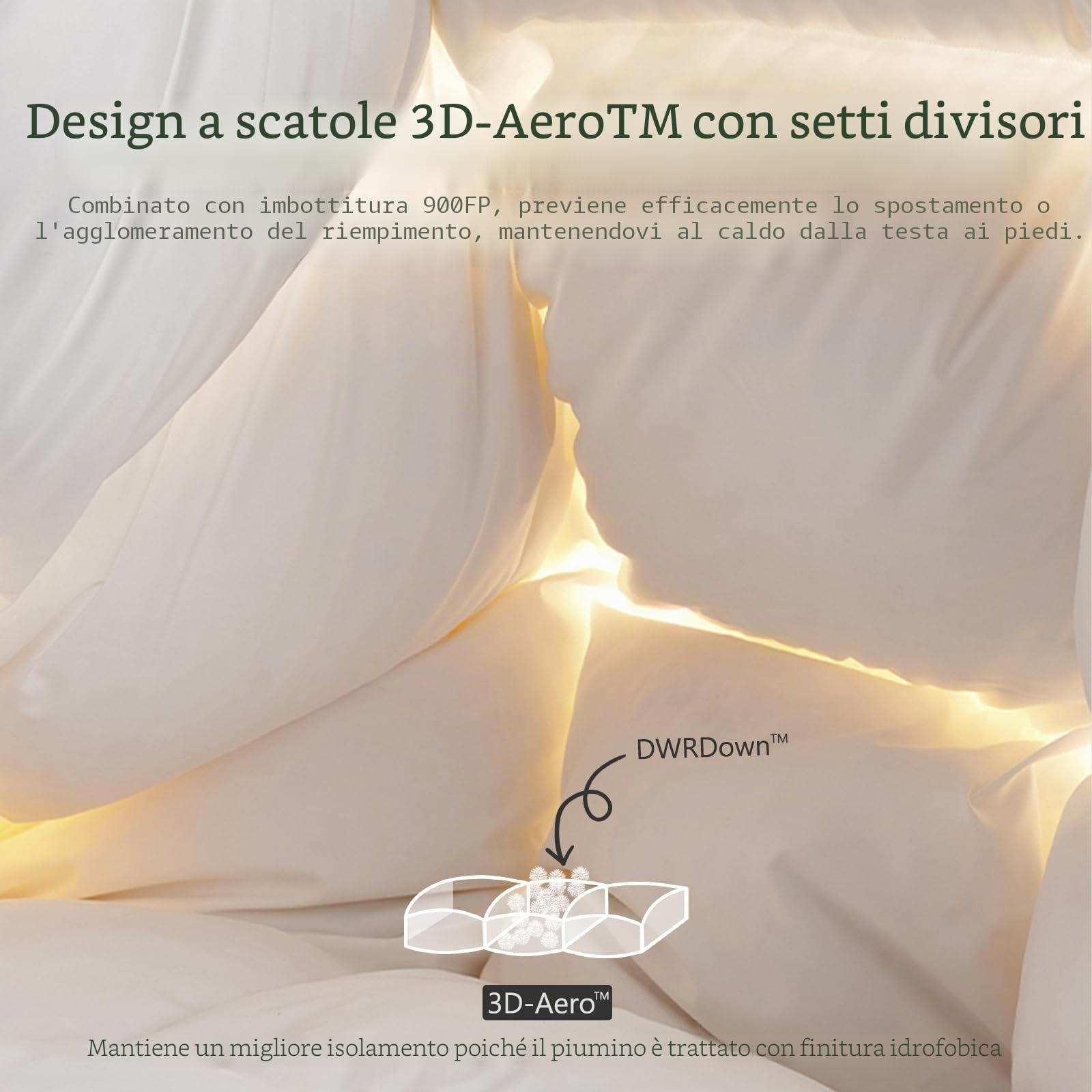 DWR Piumone per tutto l'anno, 155 x 220 cm, piumino d'oca e piume, piumino medio caldo, morbido piumone, certificato Oeko-Tex & RDS per il benessere degli animali (bianco, 850 gr.)
