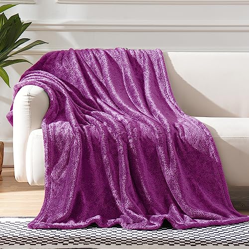 Whale Flotilla Plush Faux Fur Throw Blanket For All Seasons, Super Soft Breathable Fluffy Fleece Blanket For Couch/Sofa/Camping/Travel, Extra Large And Lightweight, 50X70 Inch, Purple #TOP18