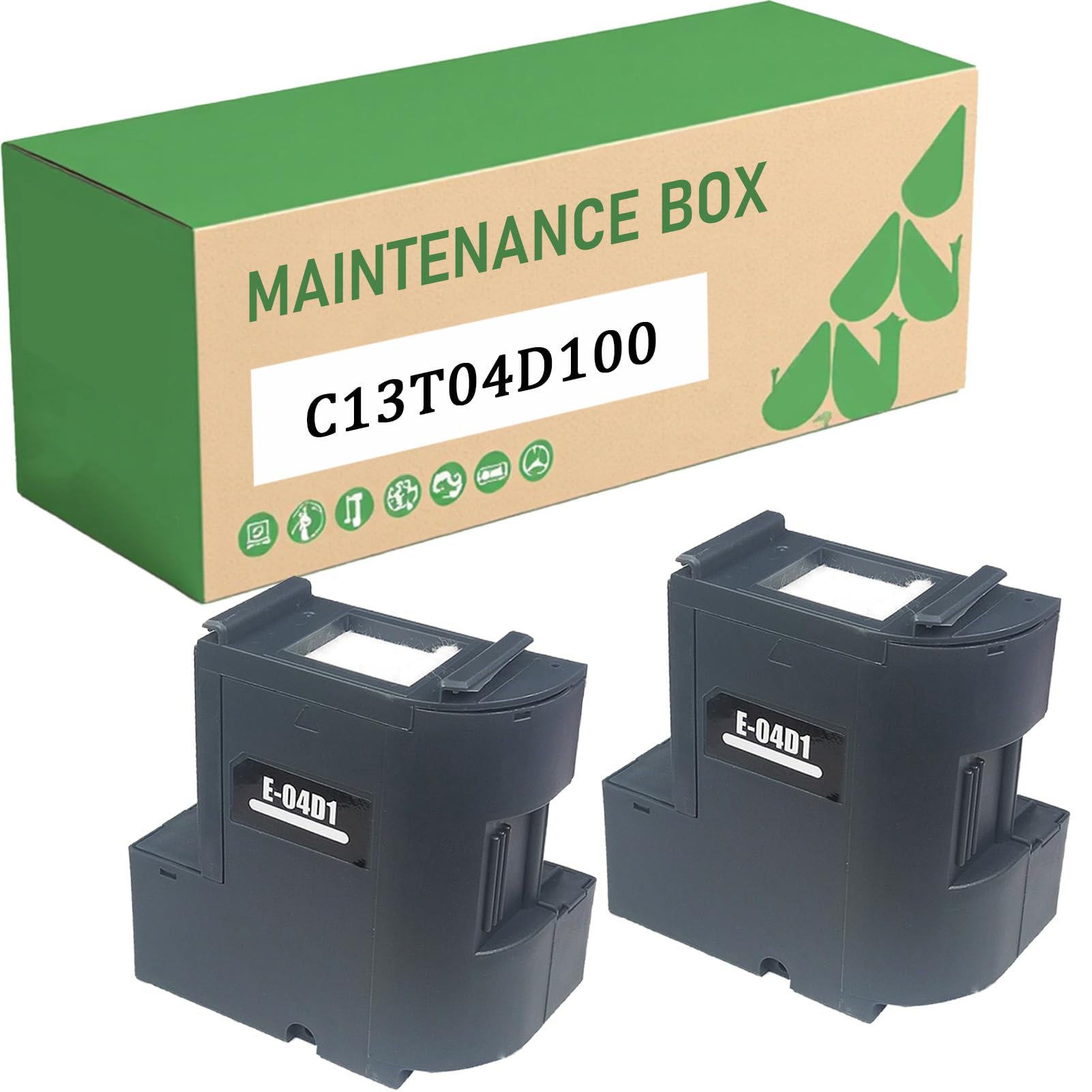 T04D1 EWMB2 C13T04D100 Caja De Mantenimiento De Tinta Compatible para Epson EcoTank ET-15000 2700 2750 2760 2850 3700 3710 3750 4750 ET-M1170 M2170 M3170 M1180 Impresora 2-Pack