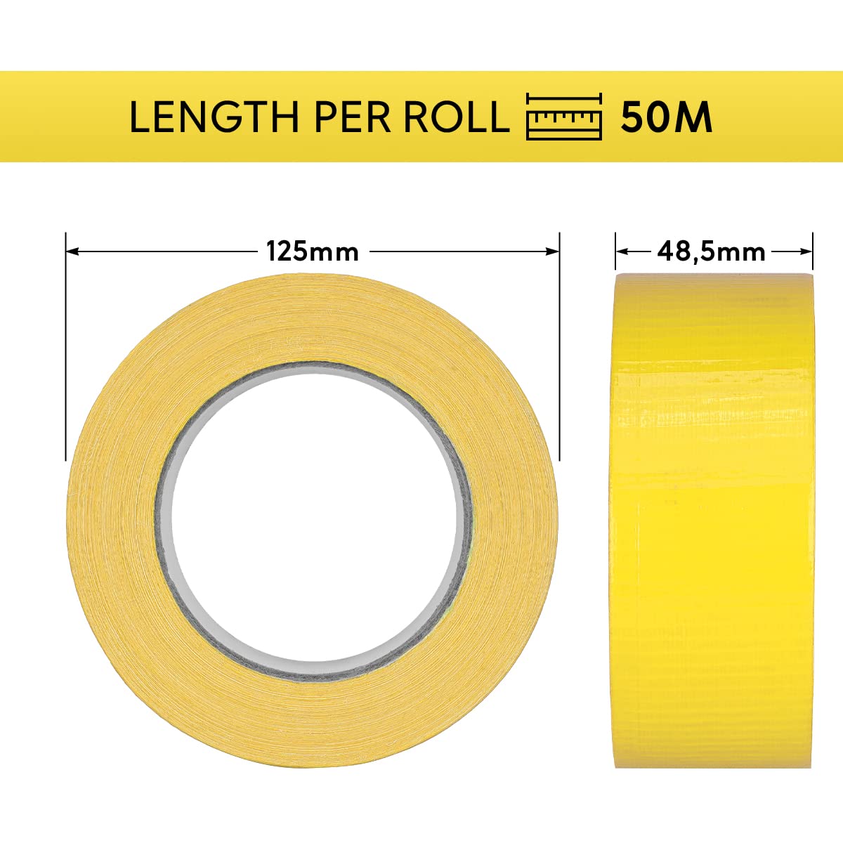 verpacking Gaffa-tape, premium geweven tape, grijs, 50 m x 48 mm, pantsertape, plakband, reparatietape, hoge kleefkracht, 36 stuks